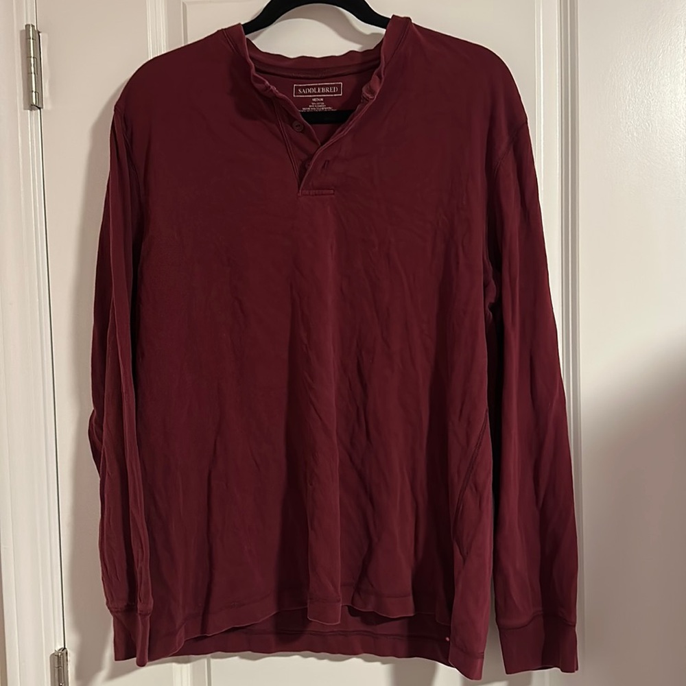 Maroon Henley Size M Saddlebred
